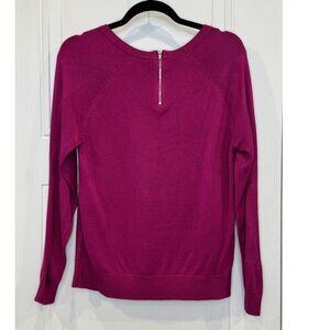 Fushia Textured Knit Sweater with Zip Neck Detail M Unbranded EUC